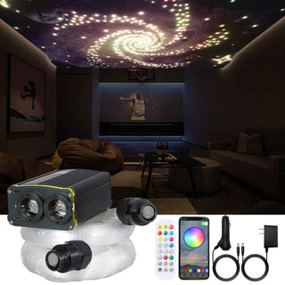RGBW Double Hole Twinkle Smart Fiber Optic Light Pro Kit