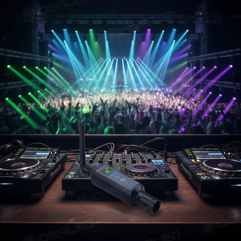 Wireless Divided into 20 groups of IDs DMX512 Rechargeable 20-hour receiver(Built in battery) and Transmitter 1T1R