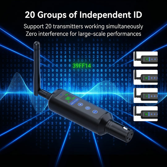 1T3R Dmx512 Professional 2.4g Wireless a Transmitter and 3 Receivers 20 Independent ID Groups with LCD touch screen