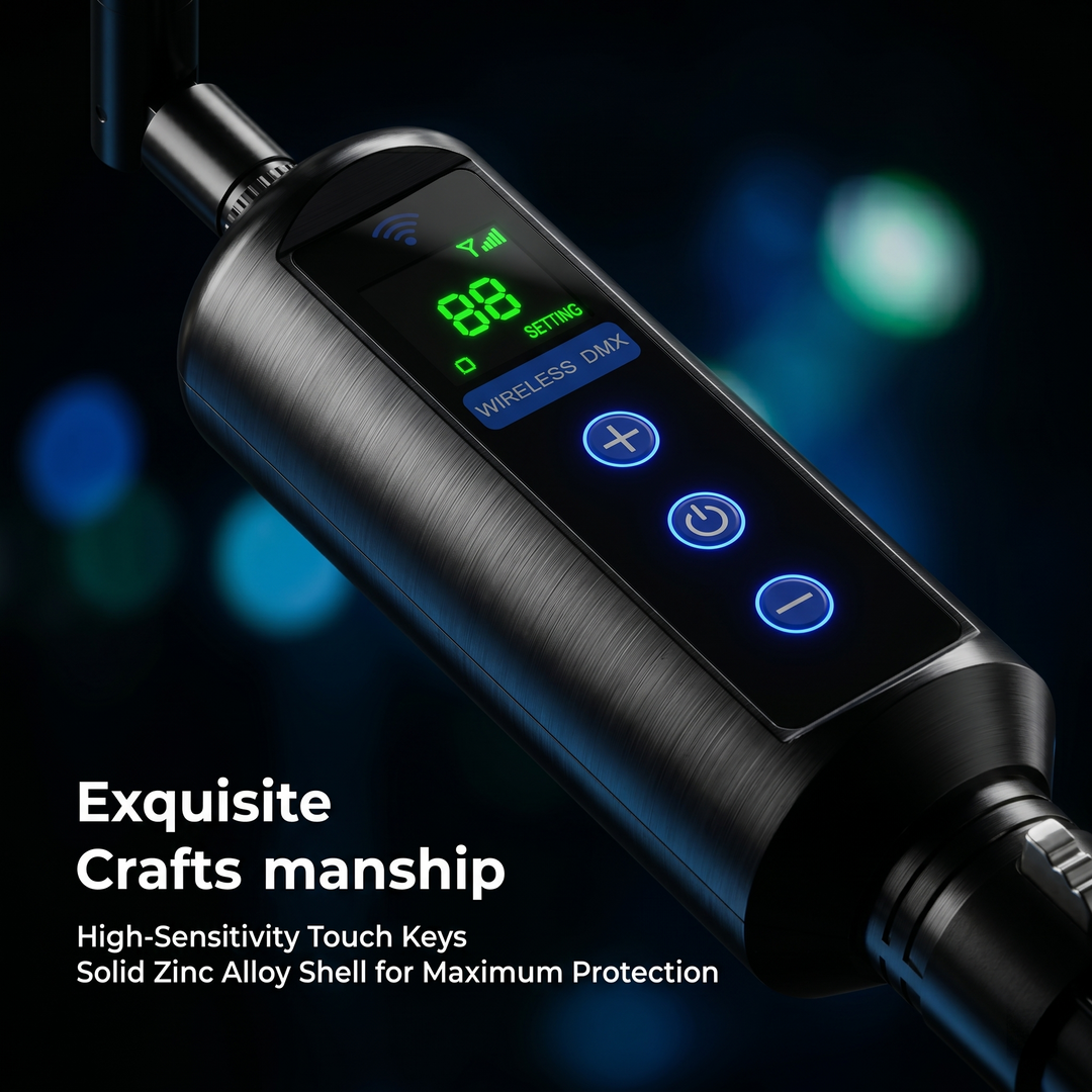 1T3R Dmx512 Professional 2.4g Wireless a Transmitter and 3 Receivers 20 Independent ID Groups with LCD touch screen