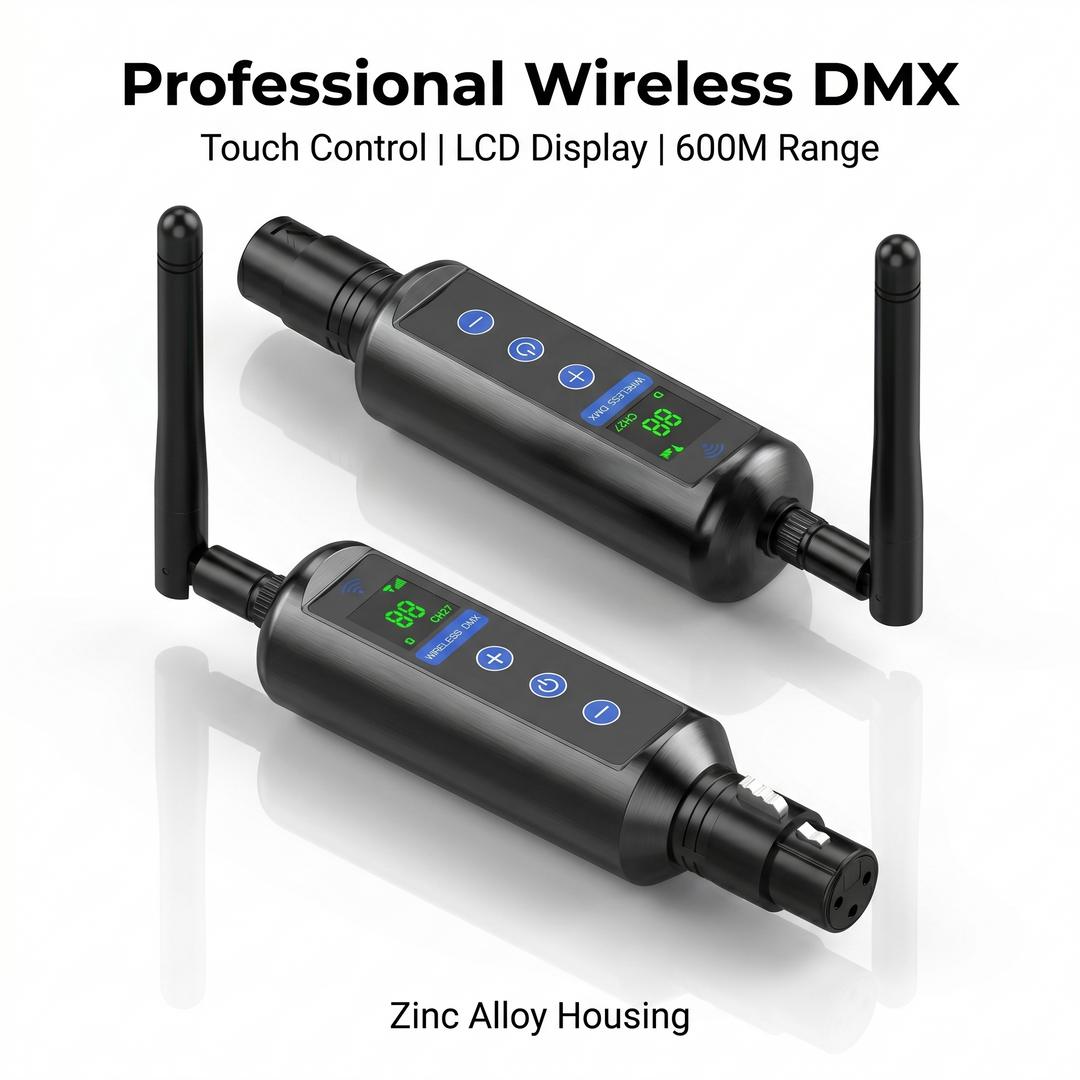 1T3R Dmx512 Professional 2.4g Wireless a Transmitter and 3 Receivers 20 Independent ID Groups with LCD touch screen