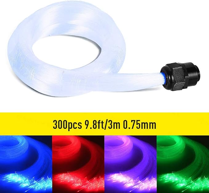 Plastic End Glow 300pcs RGBW LED Fiber Optic Cable Only for Lights Star Sky Ceiling and Any Kind Light Engine Driver
