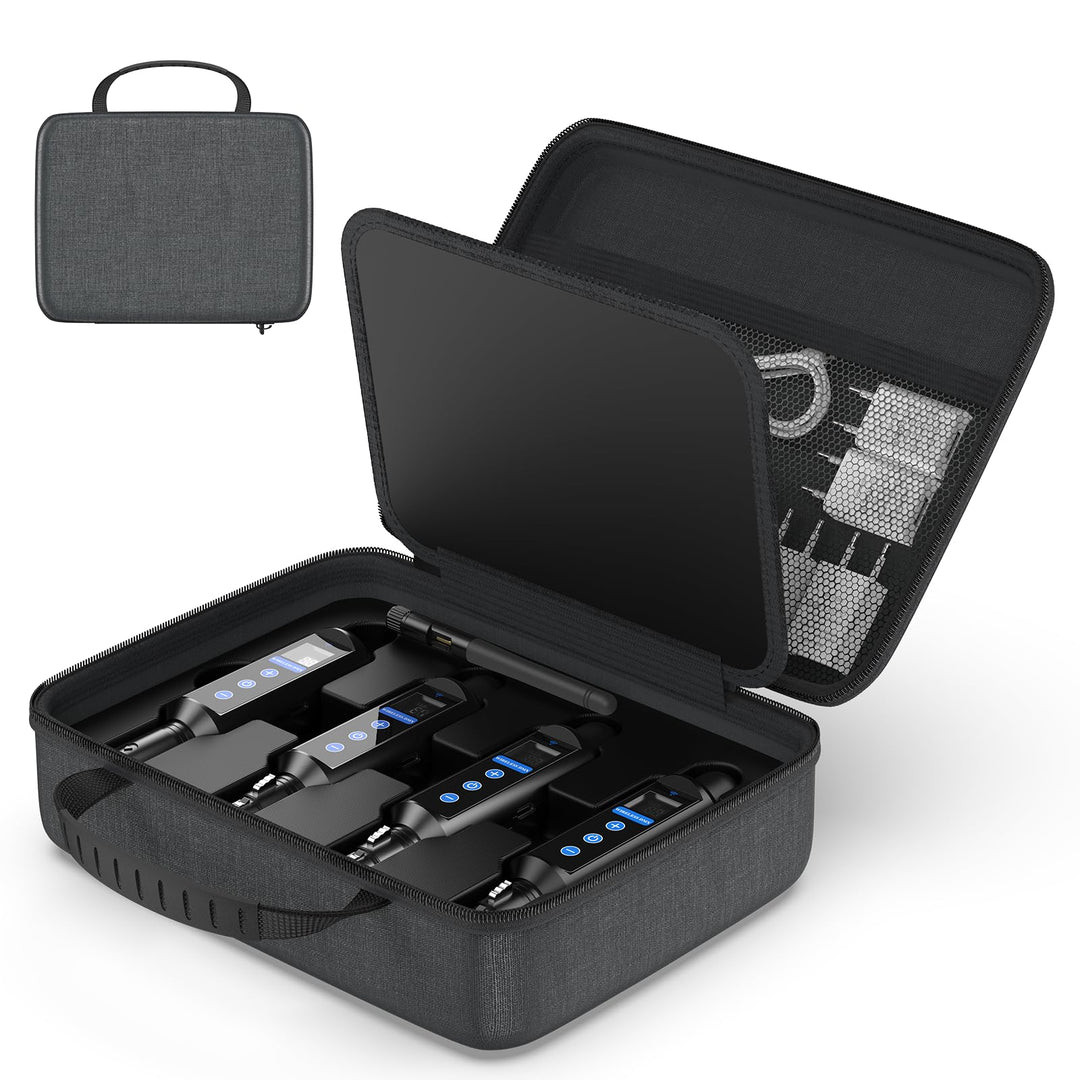 1T3R Long-Distance Wireless Signal Touch Screen DMX512 Receiver(Built in battery) and Transmitter with Storage box Features 126 Frequency Channels and 20 ID Groups