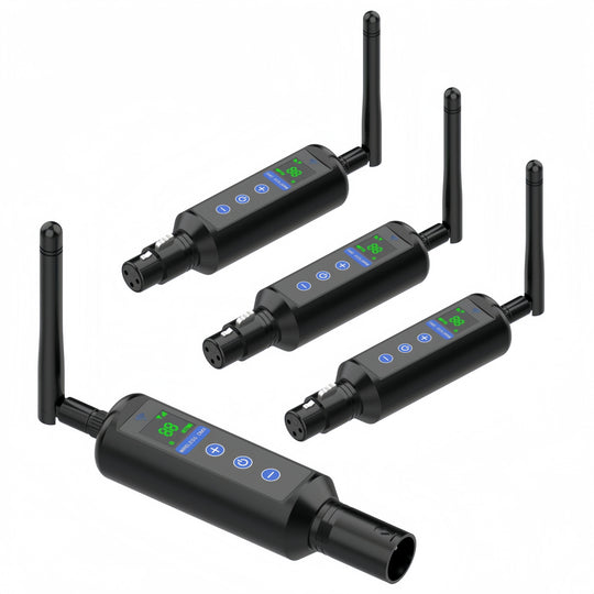 1T3R Dmx512 Professional 2.4g Wireless a Transmitter and 3 Receivers 20 Independent ID Groups with LCD touch screen