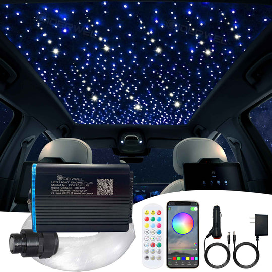 Smart RGBW Twinkle & Shooting Star Fiber Optic Light PLus Kit with RF/App controlled
