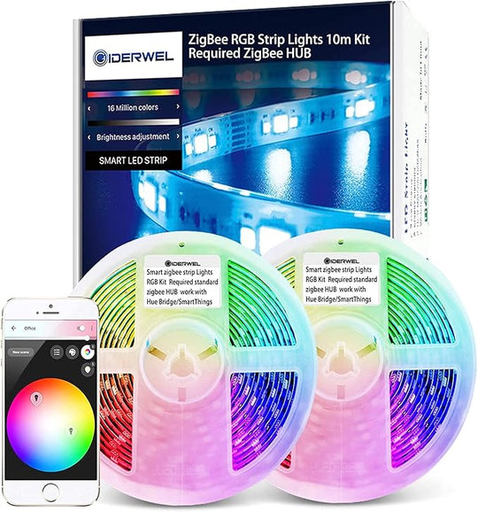 Smart ZigBee 10M RGB LED Strip Lights Kit Work with HUB Bridge Echo Plus