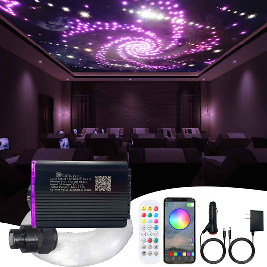 Smart RGBW Twinkle & Shooting Star Fiber Optic Light PLus Kit with RF/App controlled