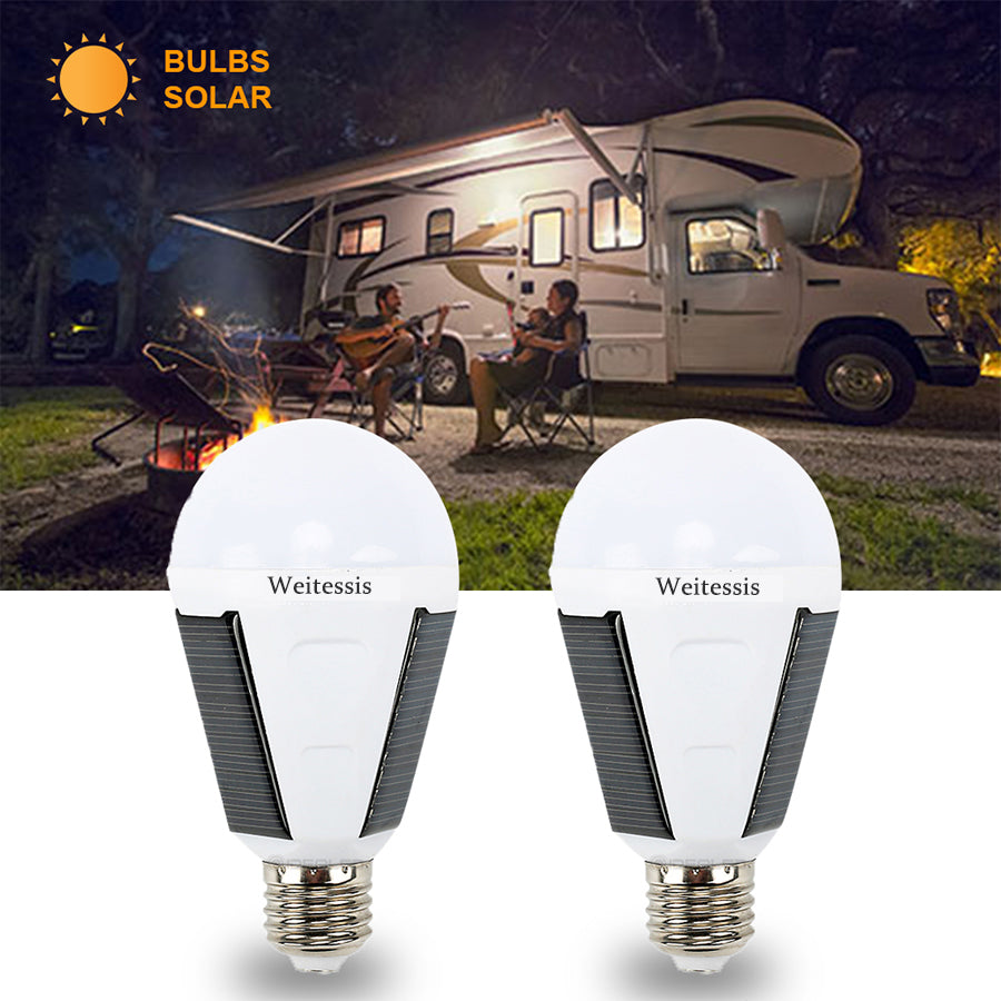 Weitessi Outdoor Lighting Waterproof Solar Bulb 7W Rechargeable E27 LED Bulb Portable Solar Lamp Energy Saving Camping Light