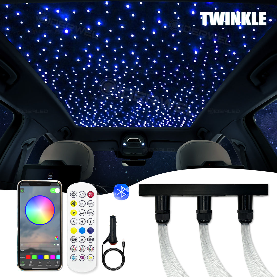 3 Holes RGBW Fiber Light Twinkle Starlight with APP/RF Remote Controlled Music Mode