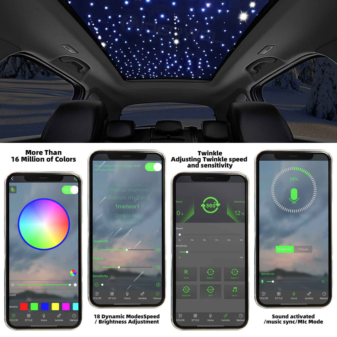 Smart RGBW Twinkle & Shooting Star Fiber Optic Light PLus Kit with RF/App controlled