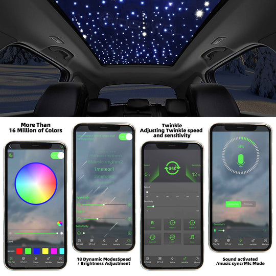 Smart RGBW Twinkle & Shooting Star Fiber Optic Light PLus Kit with RF/App controlled