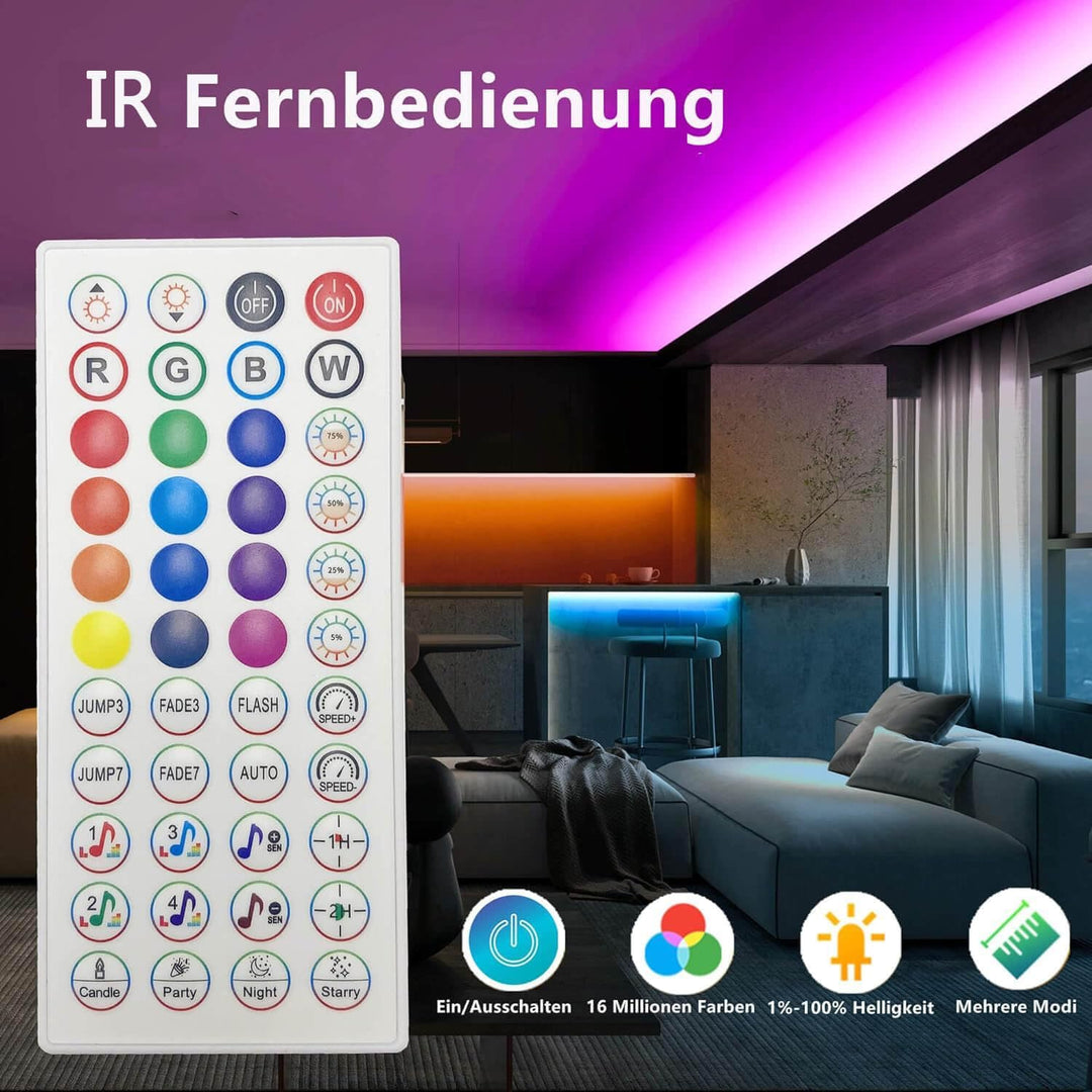 32.8ft Bluetooth COB LED 10M Strip Light 24V with IR Remote & Bluetooth APP Control Kit