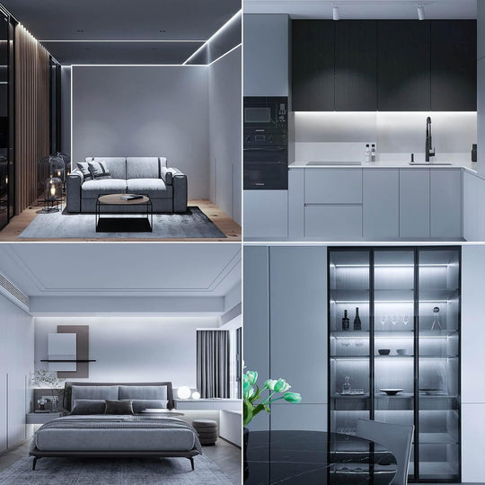 32.8ft 10M COB Cool White LED CRI 90 Flexible FCOB Strip Light 6000K 24V Only