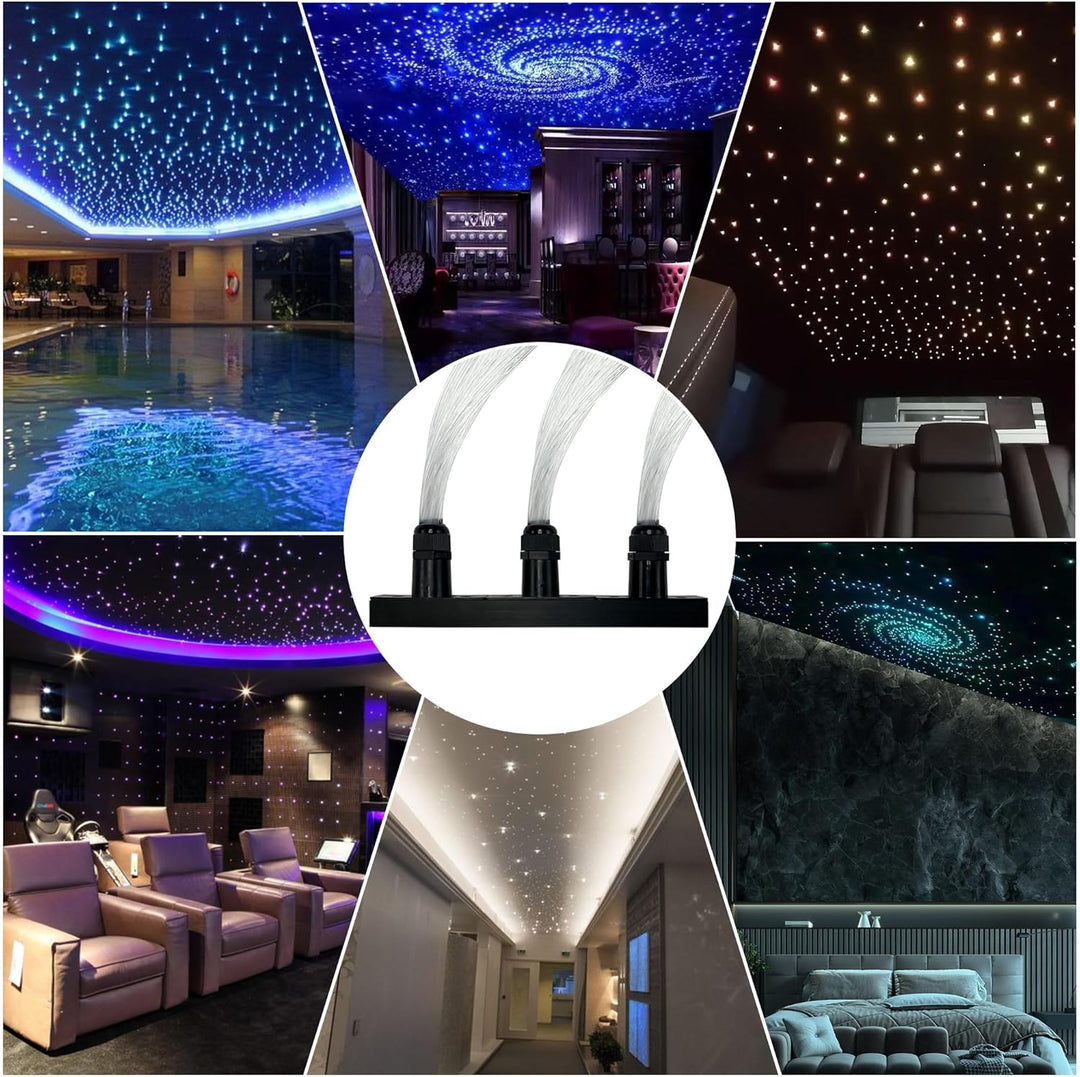 3 Holes RGBW Fiber Light Twinkle Starlight with APP/RF Remote Controlled Music Mode