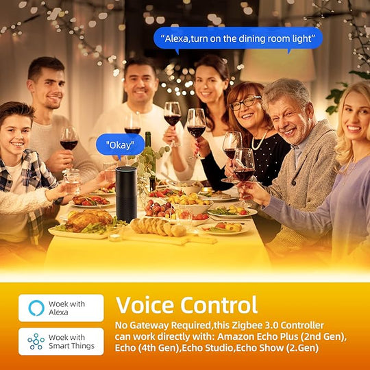 Smart ZigBee 10M RGB LED Strip Lights Kit Work with HUB Bridge Echo Plus