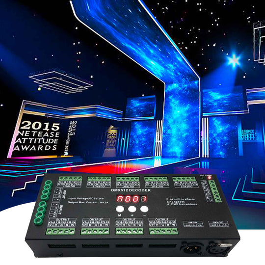 36 CH DMX Decoder with Digital display for RGB/RGBW LED strips