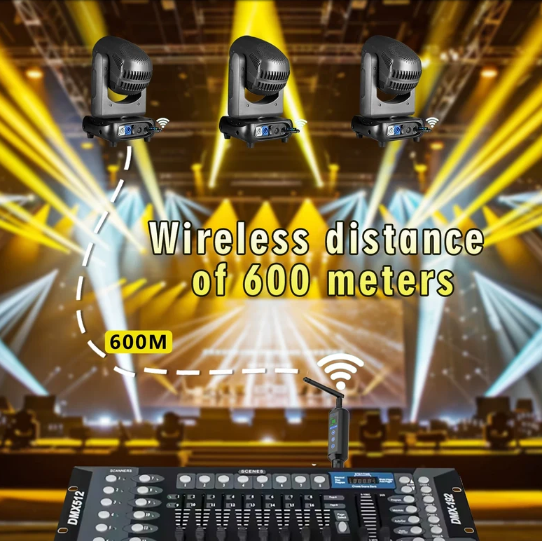 Long-Distance Wireless Signal Touch Screen DMX512 Rechargeable 20-hour receiver(Built in battery) and Transmitter 1T4R