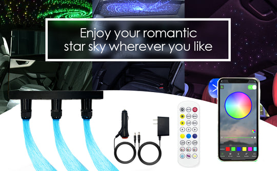 3 Holes RGBW Fiber Light Twinkle Starlight with APP/RF Remote Controlled Music Mode
