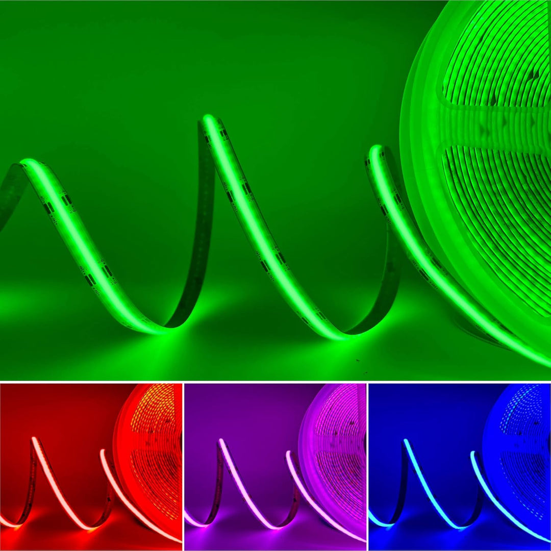 32.8ft Bluetooth COB LED 10M Strip Light 24V with IR Remote & Bluetooth APP Control Kit