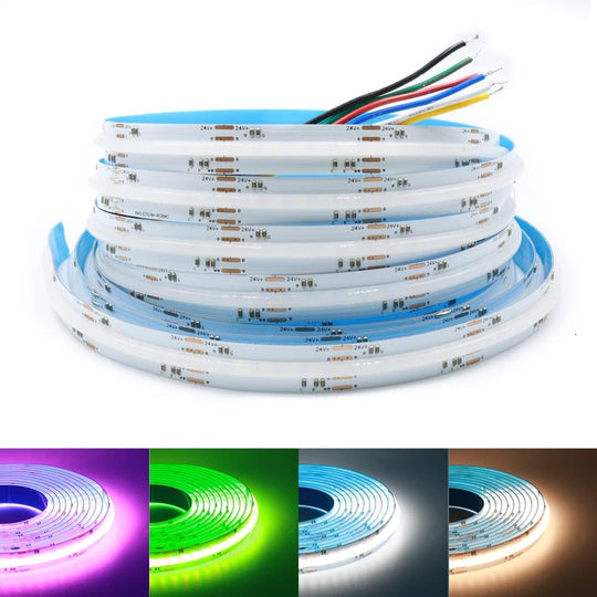 COB Strip Light RGBWW DC24,Dimmable RGBCCT LED Strip FCOB lights,Only 5m Led Strip