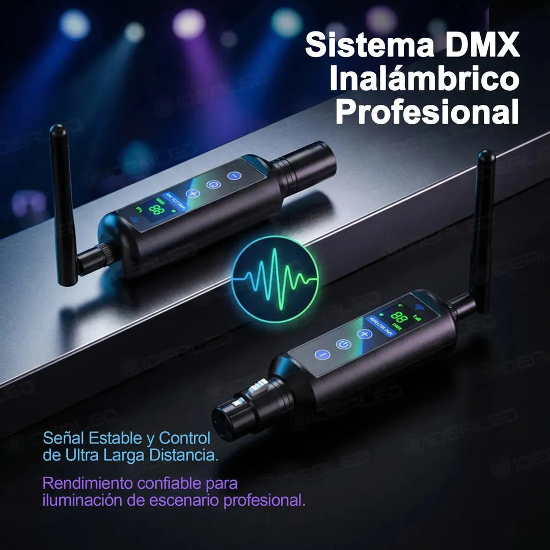 Wireless Divided into 20 groups of IDs DMX512 Rechargeable 20-hour receiver(Built in battery) and Transmitter 1T1R