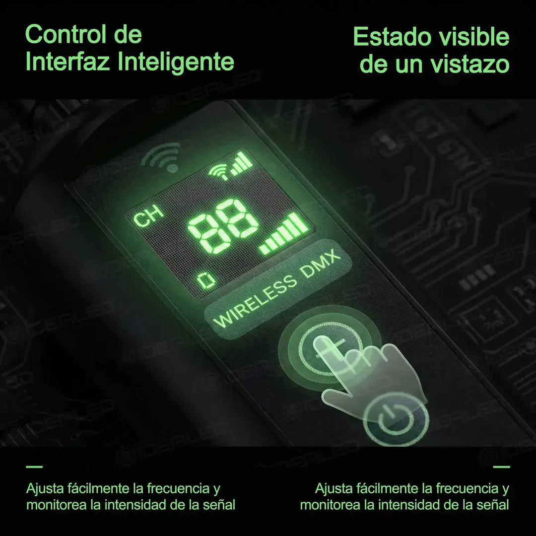 Wireless Divided into 20 groups of IDs DMX512 Rechargeable 20-hour receiver(Built in battery) and Transmitter 1T1R
