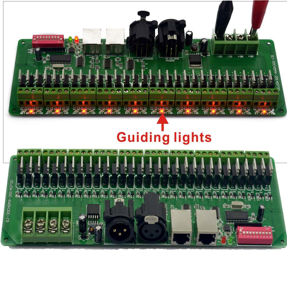 30 channel DMX decoder with XLR Dimmable LED Driver DC12-24V RGB LED Strip DMX 512 controller for 1440W RGB RGBW led strip light