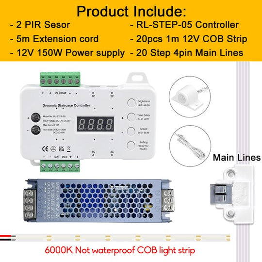 Motion Sensor Stair Light COB Kit with Main Lines