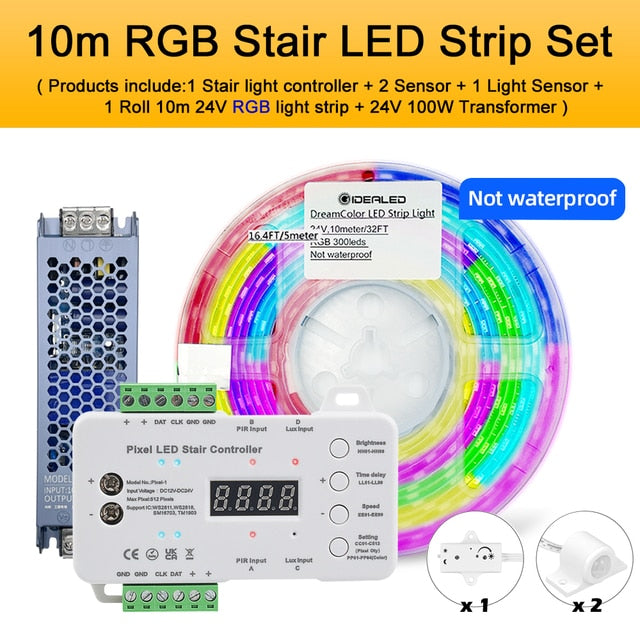 Motion Sensor Stair Light Addressable LED Strip Kit
