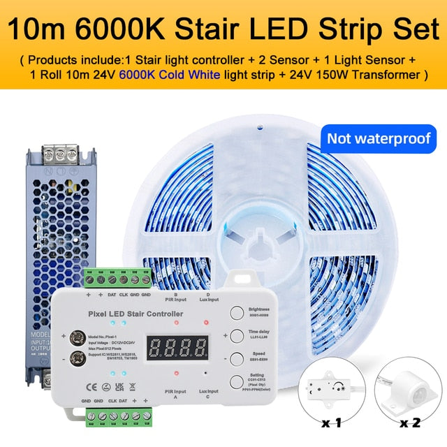 Motion Sensor Stair Light Addressable LED Strip Kit