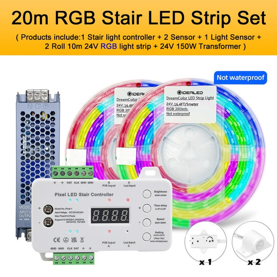 Motion Sensor Stair Light Addressable LED Strip Kit