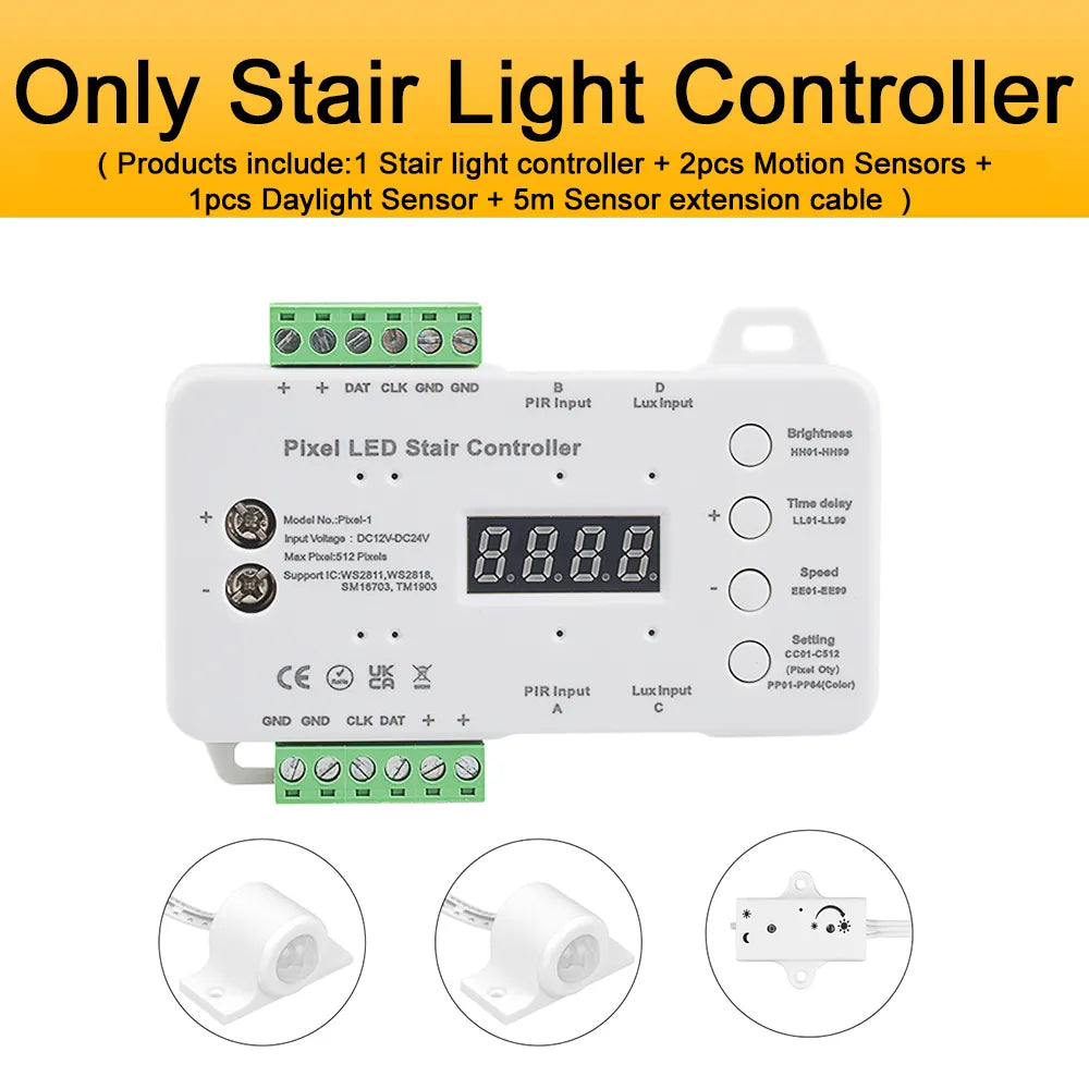 Motion Sensor Stair Light Addressable LED Strip Kit