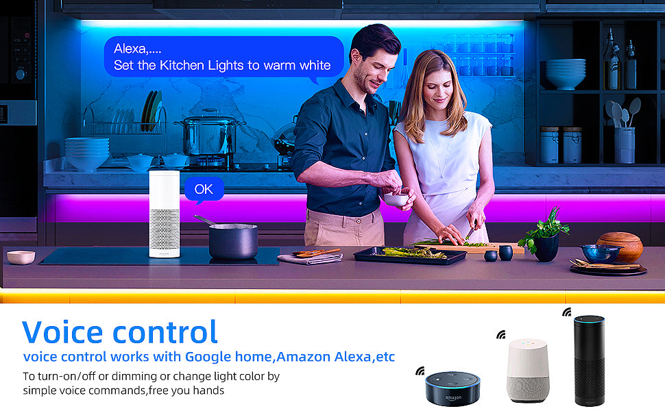 Smart 5 in 1 WiFi LED Controller for Strip Lights RGBCCT RGBW Work with Alexa/Google Assistant,APP/Voice Control Color Change Dimming(Only a WiFi Controller)