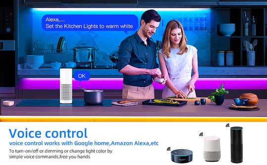 Smart 5 in 1 WiFi LED Controller for Strip Lights RGBCCT RGBW Work with Alexa/Google Assistant,APP/Voice Control Color Change Dimming(Only a WiFi Controller)