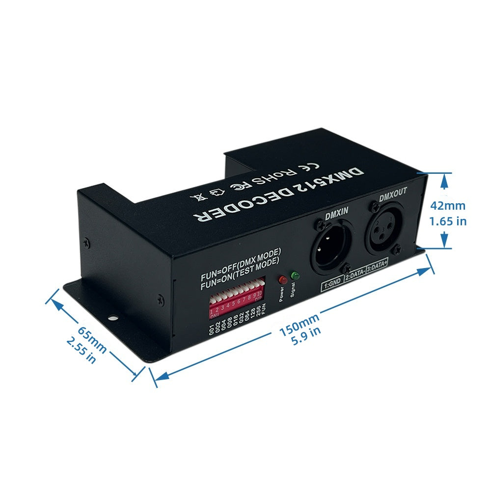 Décodeur DMX512 & RDM 12-24V DC CCT/RGB/RGBW Rail DIN 4 Canaux RGBW Décodeur DMX512 & RDM 12-24V DC CCT/RGB/RGBW Rail DIN 4 Canaux RGBW