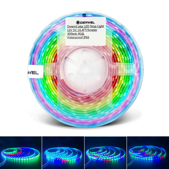 GIDERWEL 16.4ft RGBIC Dreamcolor LED Strip Lights (300LEDs)