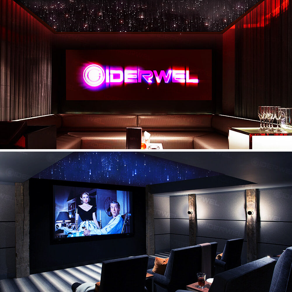 GIDERWEL RGBW LED Fiber Optic Lights Kit with 6.5ft 200pcs 0.03in Optical Fiber Cable