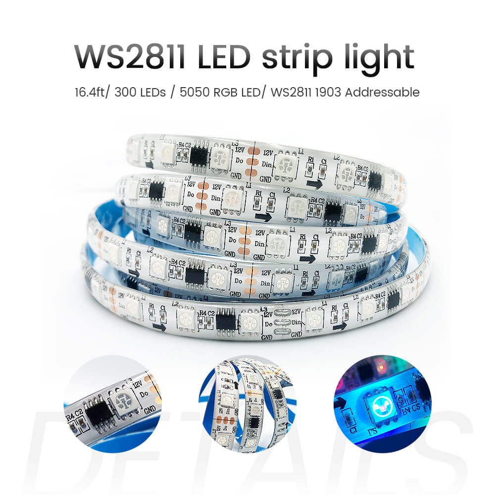 GIDERWEL 16.4ft RGBIC Dreamcolor LED Strip Lights (300LEDs)