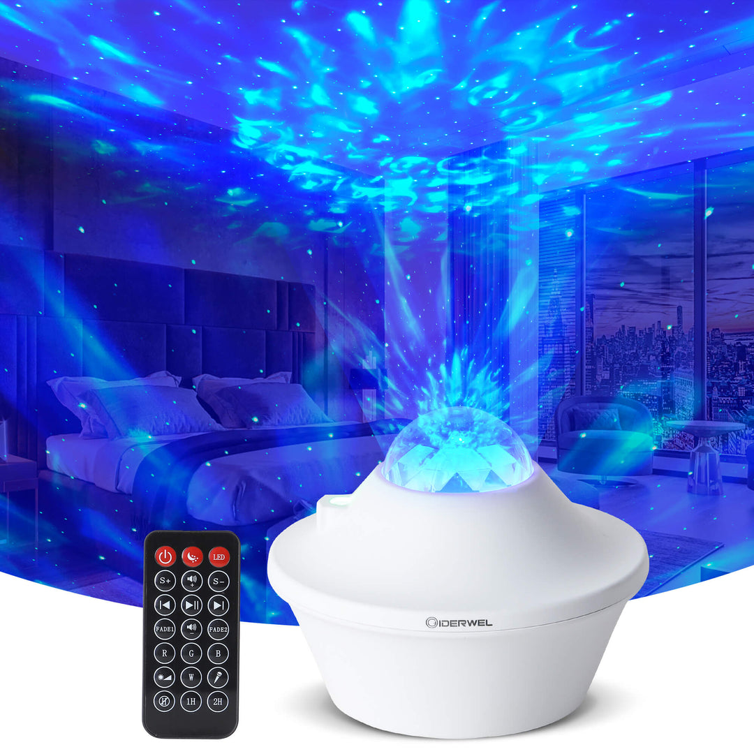 GIDERWEL Galaxy Projector LED Lamp with Bluetooth Music Speaker