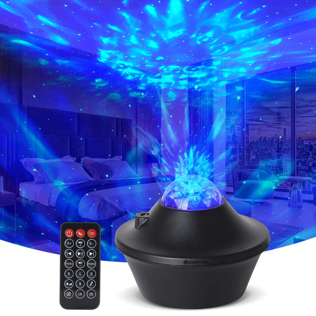 GIDERWEL Galaxy Projector LED Lamp with Bluetooth Music Speaker
