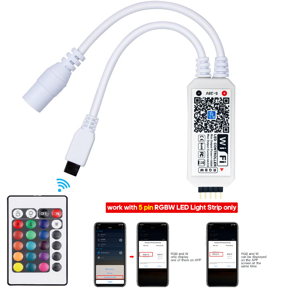 Smart WiFi RGB &RGBW LED Strip Controller
