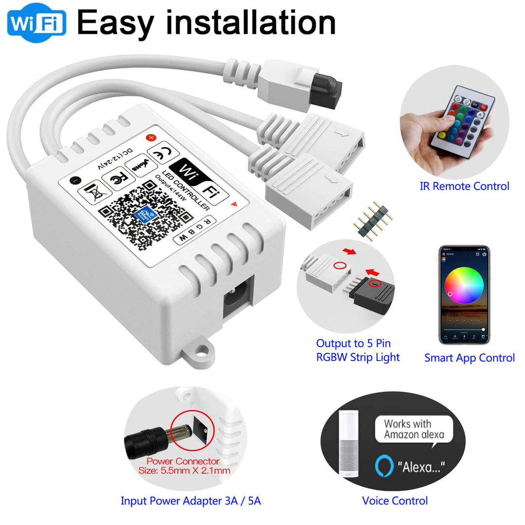 Smart WiFi RGB &RGBW LED Strip Controller