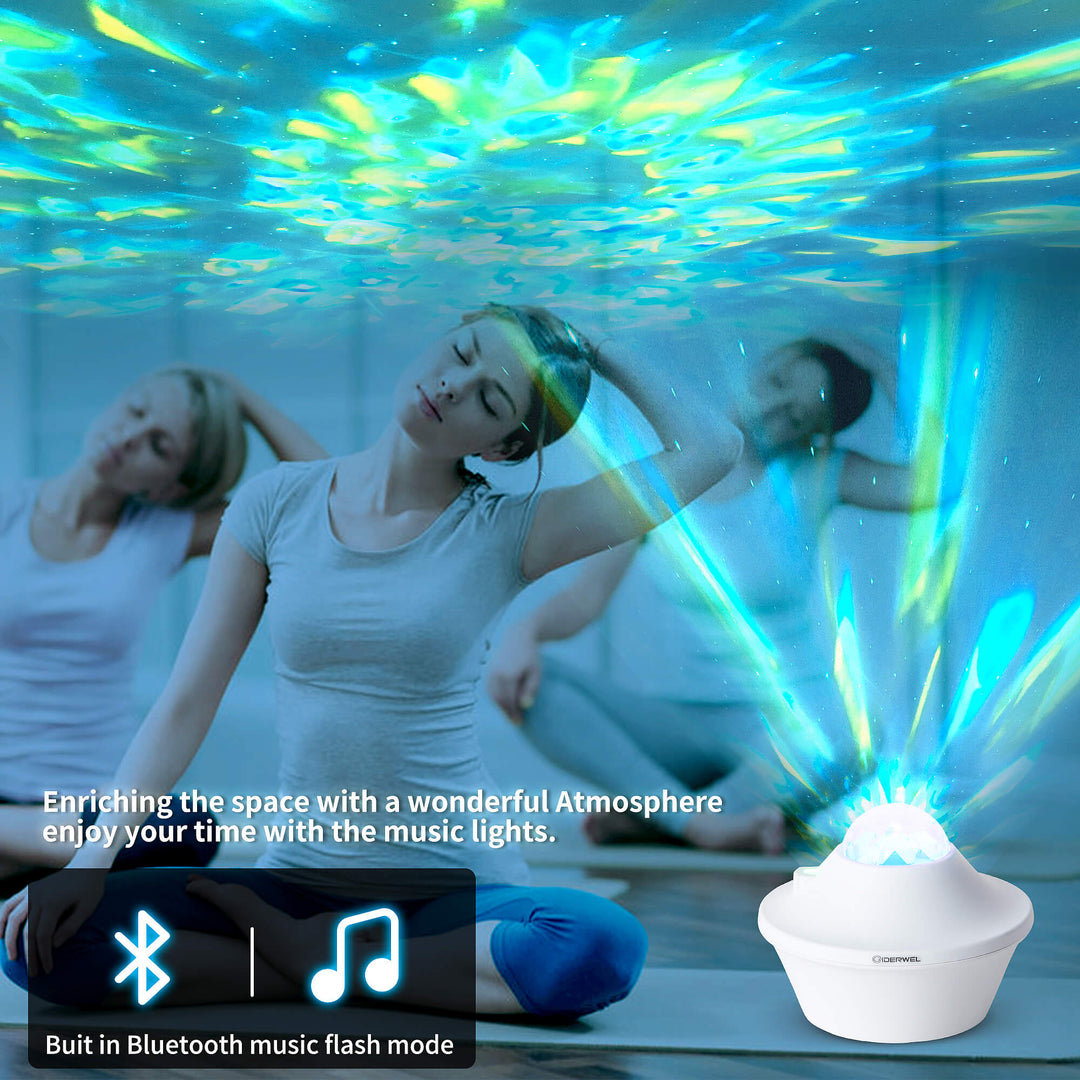 GIDERWEL Galaxy Projector LED Lamp with Bluetooth Music Speaker