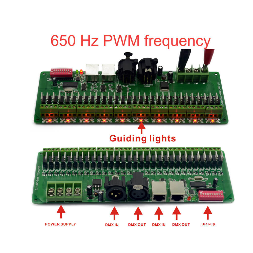 30 Channel DMX Decoder PCBA for RGB LED Strips