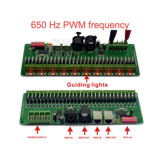 30 Channel DMX Decoder PCBA for RGB LED Strips
