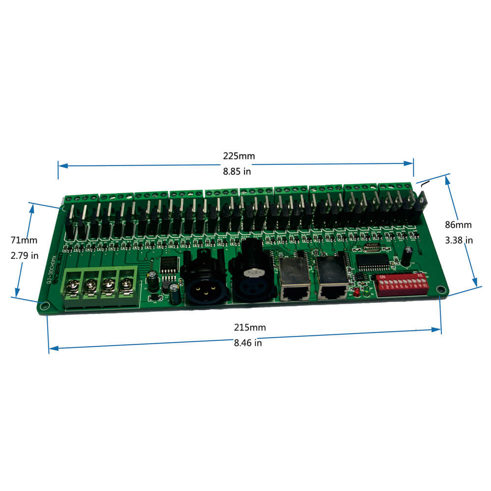 30 Channel DMX Decoder PCBA for RGB LED Strips