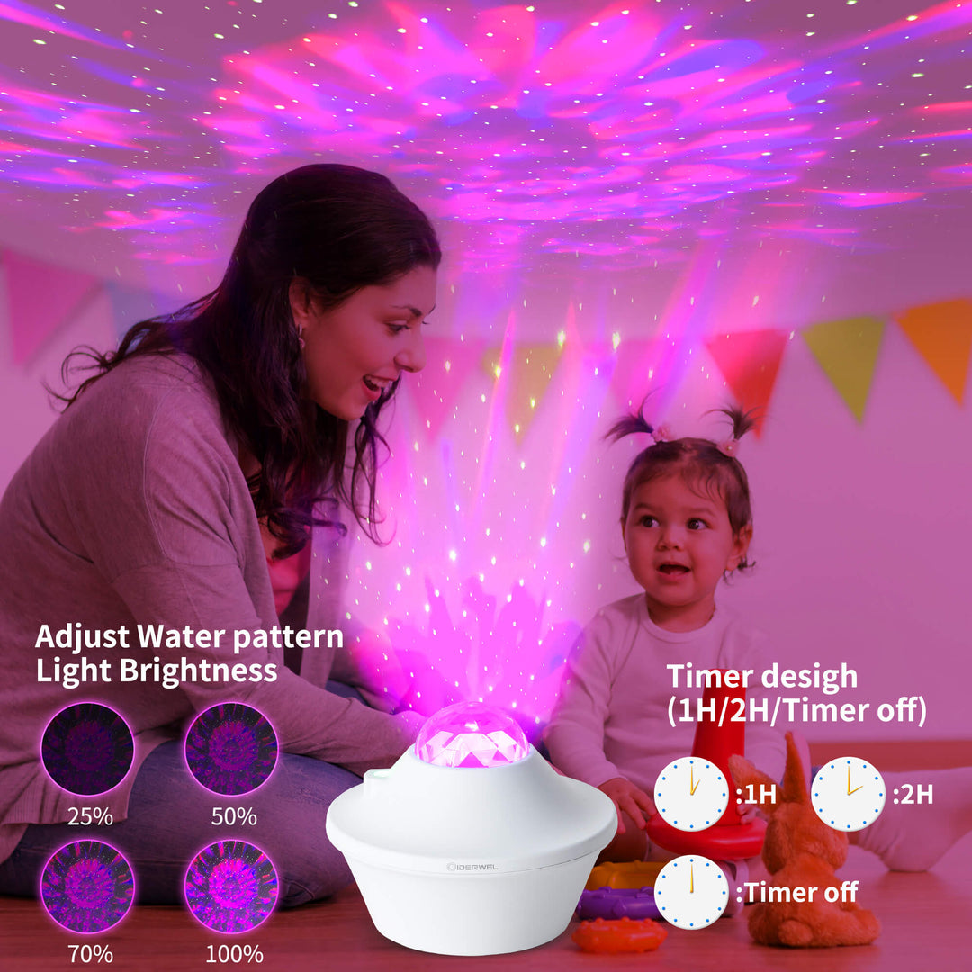 GIDERWEL Galaxy Projector LED Lamp with Bluetooth Music Speaker