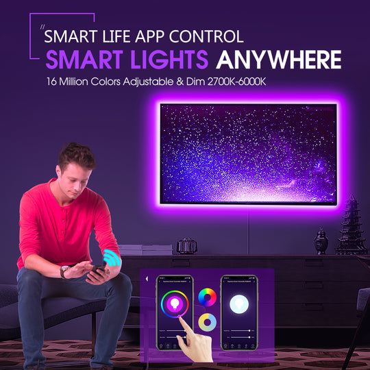 Smart WiFi USB RGBWW LED Strip Lights 9.8ft Kit