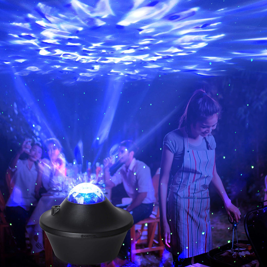 GIDERWEL Galaxy Projector LED Lamp with Bluetooth Music Speaker