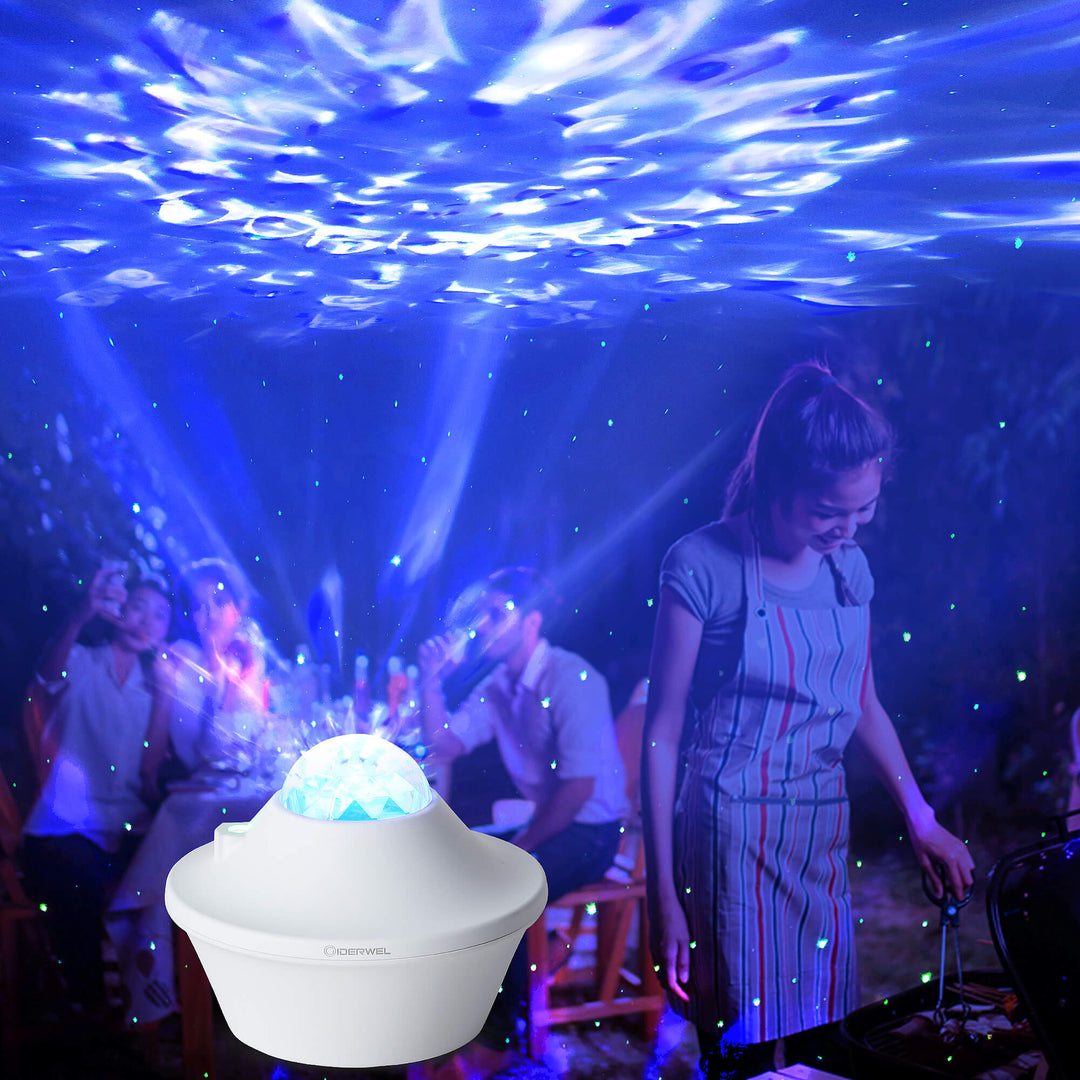 GIDERWEL Galaxy Projector LED Lamp with Bluetooth Music Speaker
